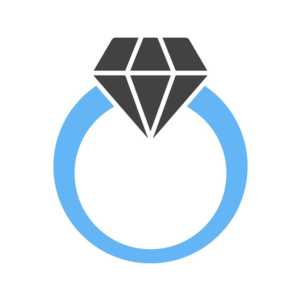 Diamond Ring Blue Black Icon - IconBunny