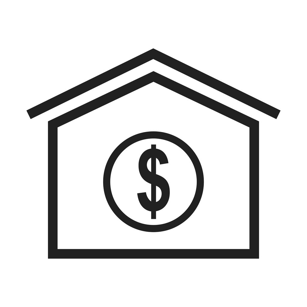 House Loan Line Icon - IconBunny