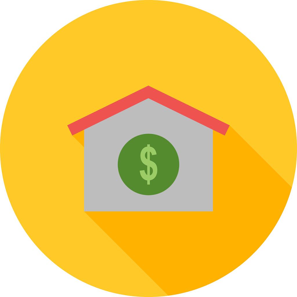 House Loan Flat Shadowed Icon - IconBunny