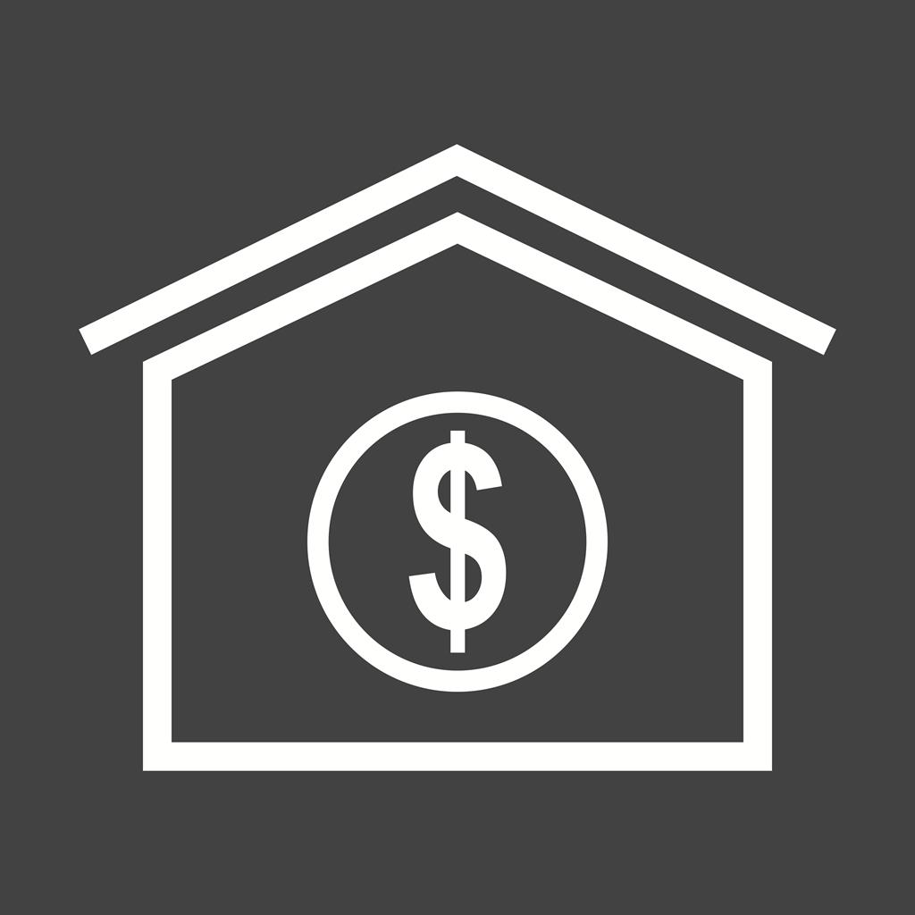 House Loan Line Inverted Icon - IconBunny
