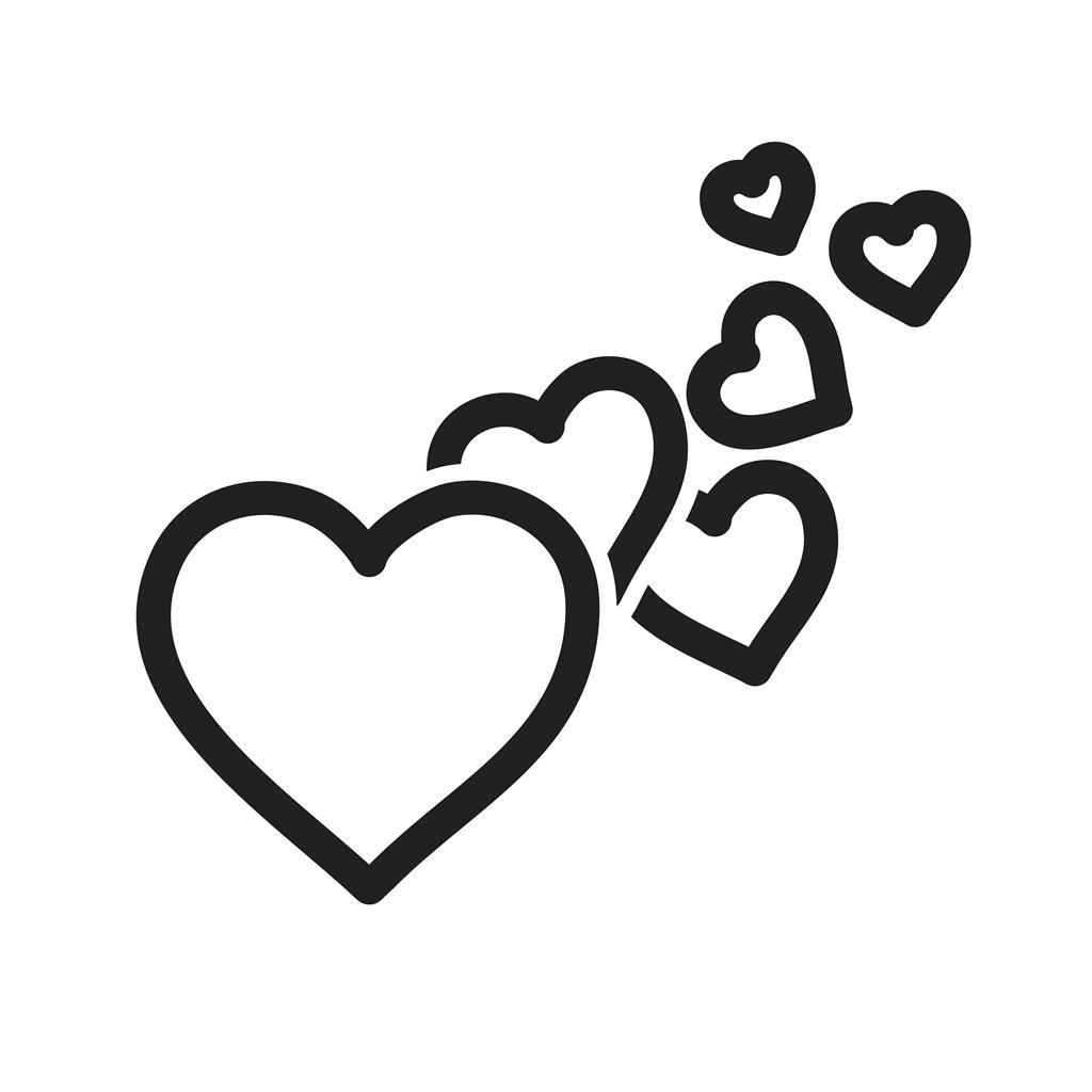 Hearts I Line Icon - IconBunny