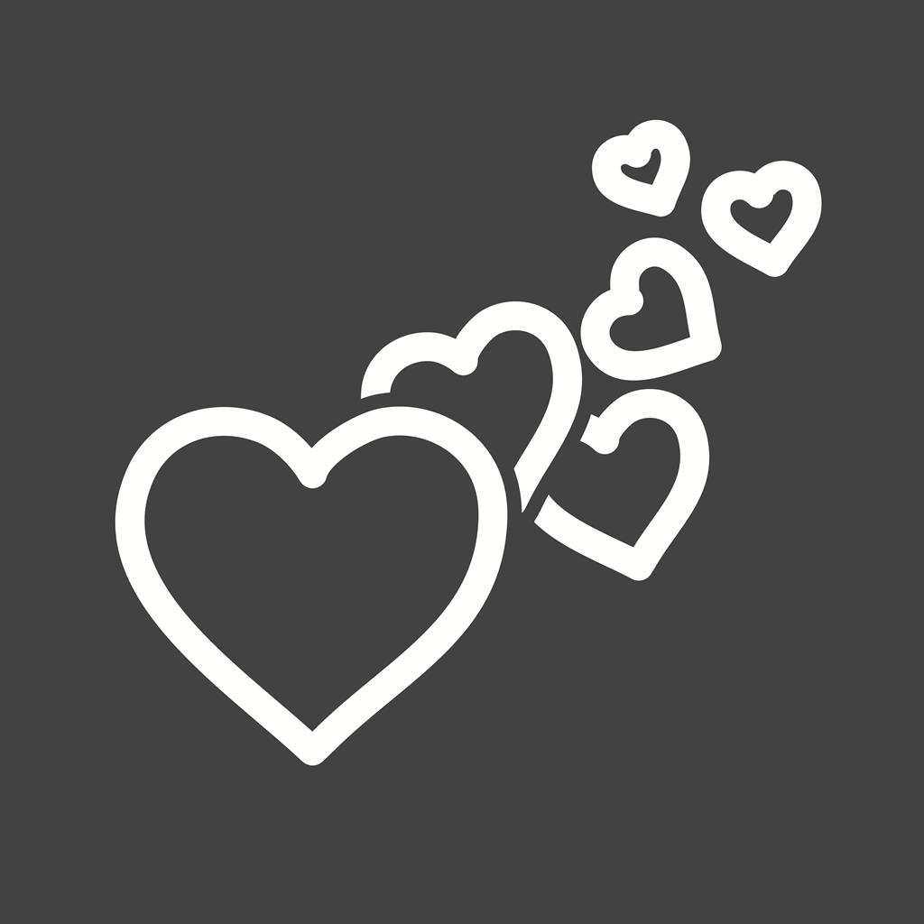 Hearts I Line Inverted Icon - IconBunny