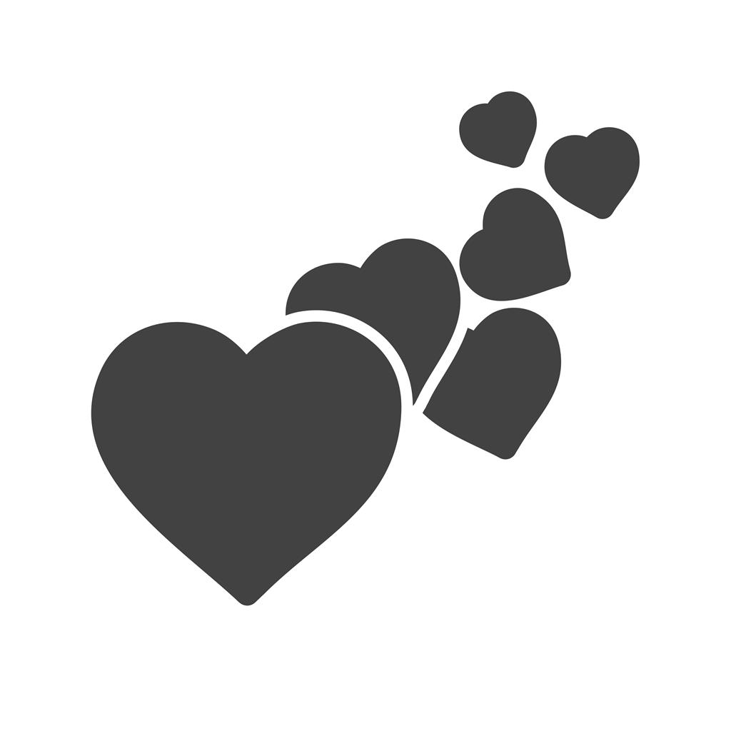 Hearts I Glyph Icon - IconBunny