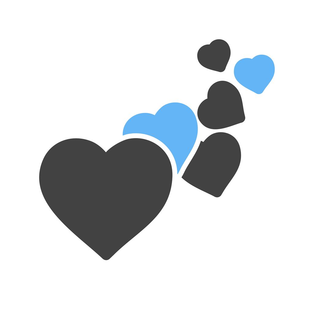 Hearts I Blue Black Icon - IconBunny