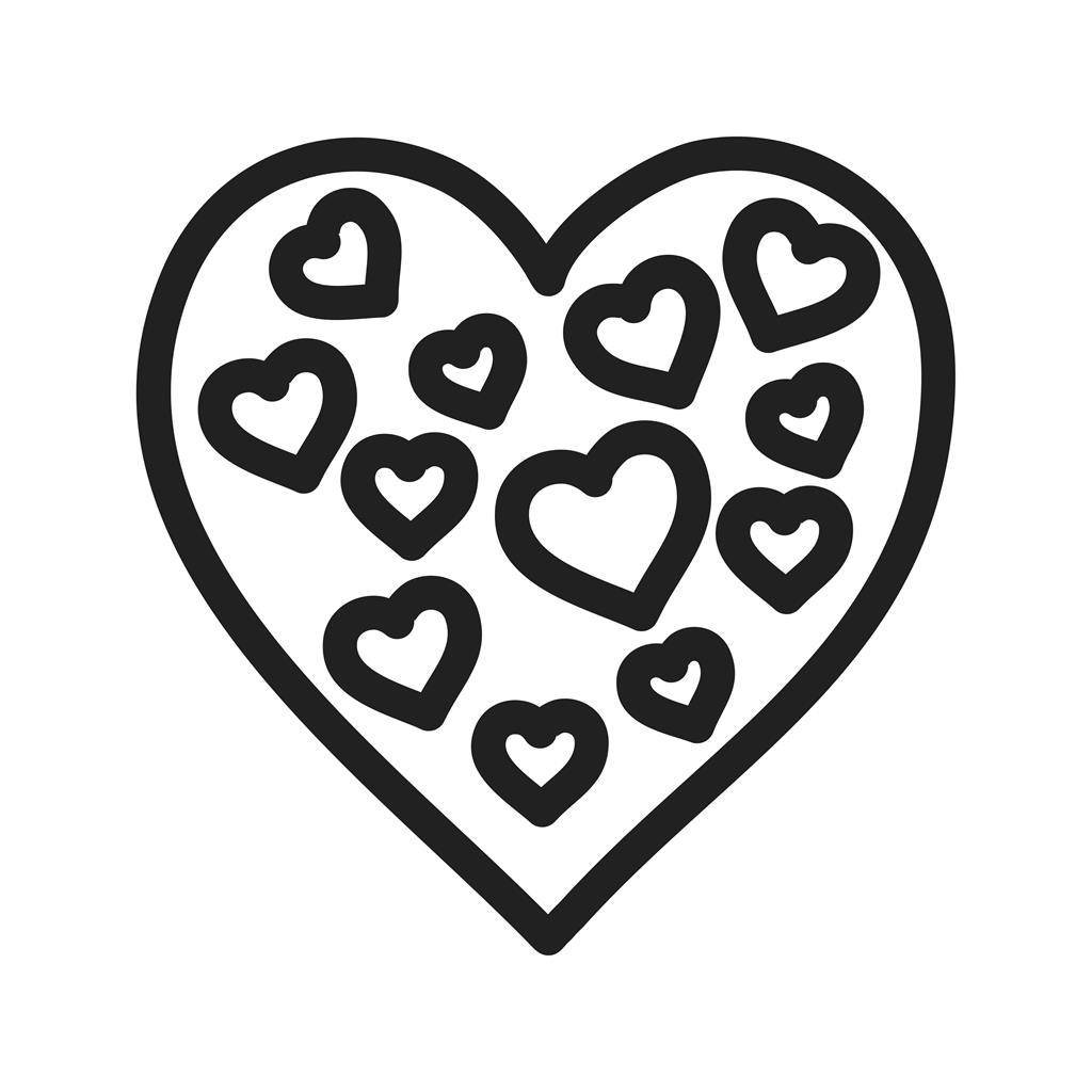 Hearts II Line Icon - IconBunny