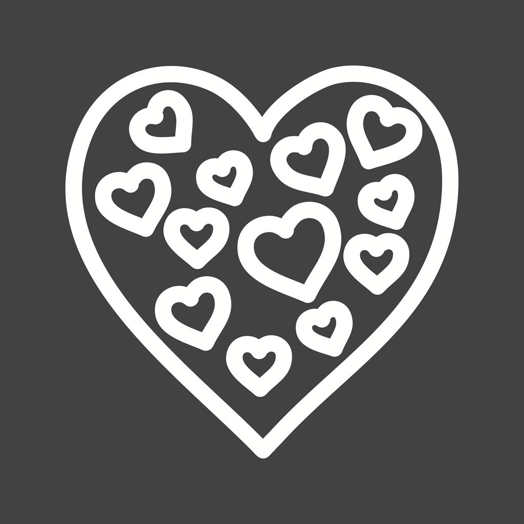 Hearts II Line Inverted Icon - IconBunny