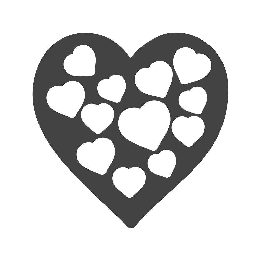 Hearts II Glyph Icon - IconBunny