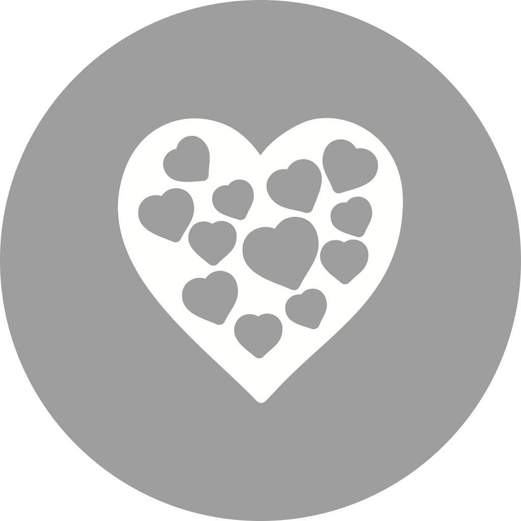Hearts II Flat Round Icon - IconBunny