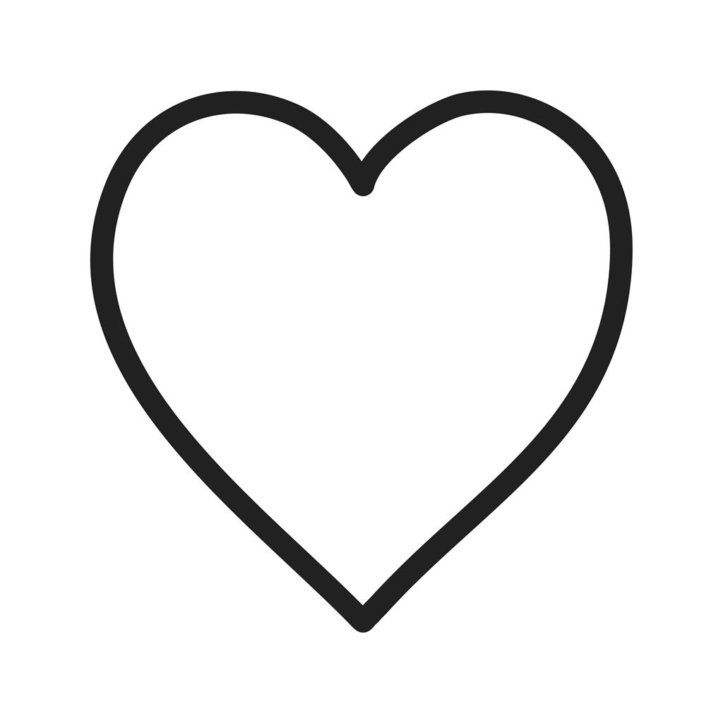 Single Heart Line Icon - IconBunny