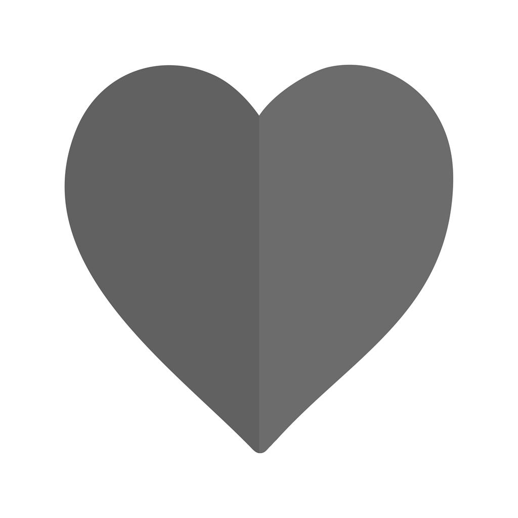 Single Heart Greyscale Icon - IconBunny