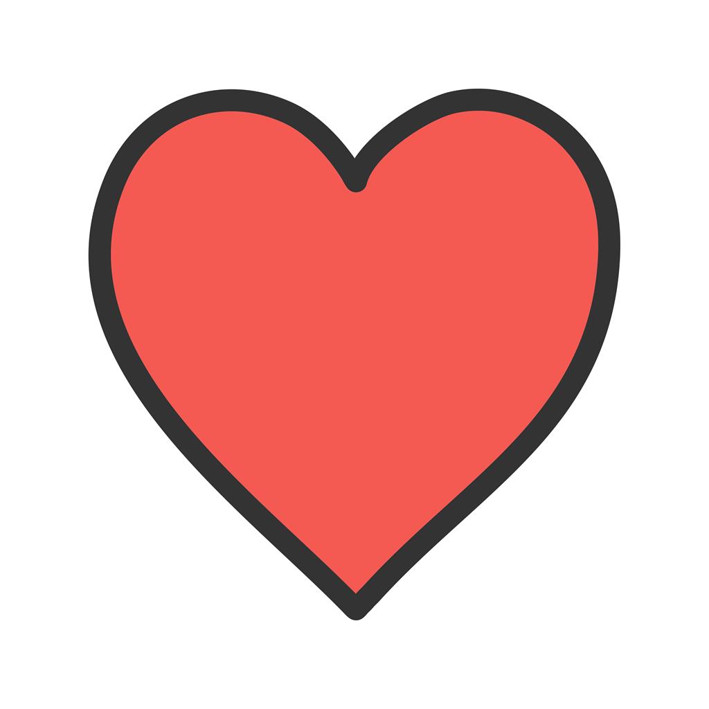 Single Heart Line Filled Icon - IconBunny