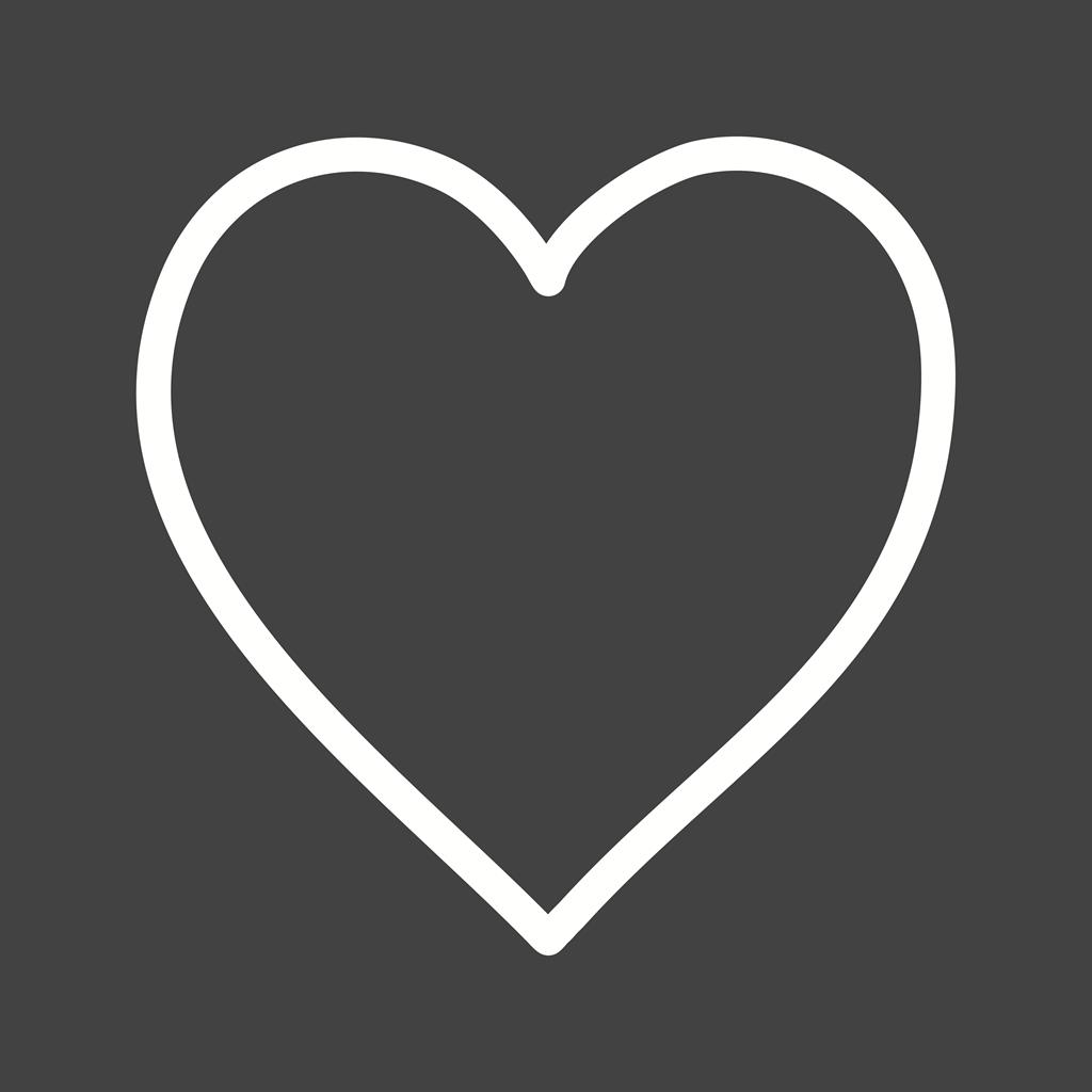 Single Heart Line Inverted Icon - IconBunny