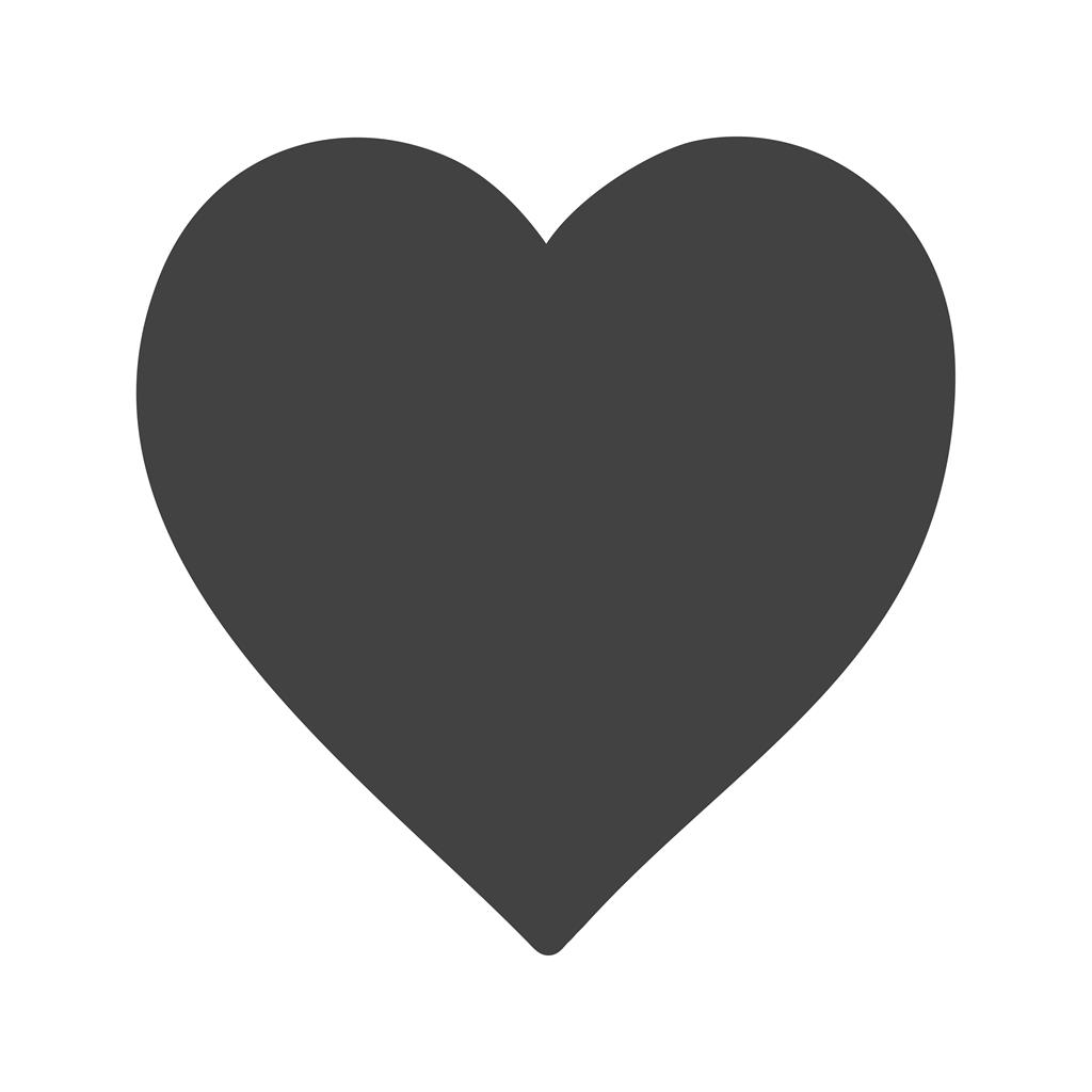 Single Heart Glyph Icon - IconBunny