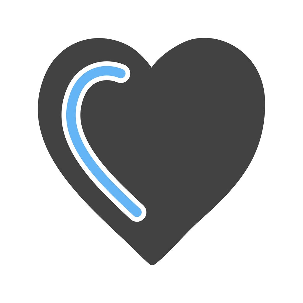 Single Heart Blue Black Icon - IconBunny