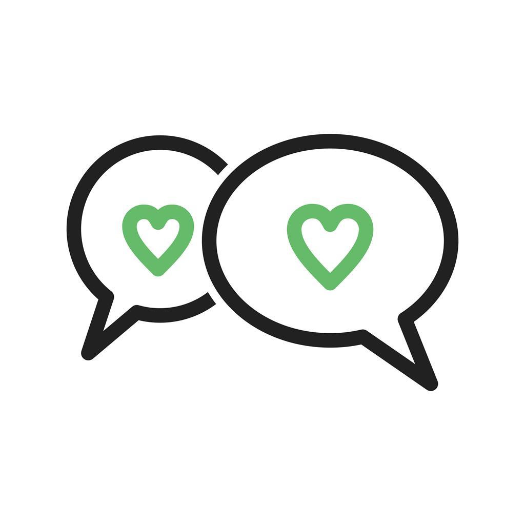 Chat Bubbles Line Green Black Icon - IconBunny