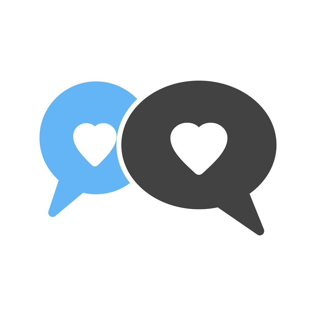 Chat Bubbles Blue Black Icon - IconBunny