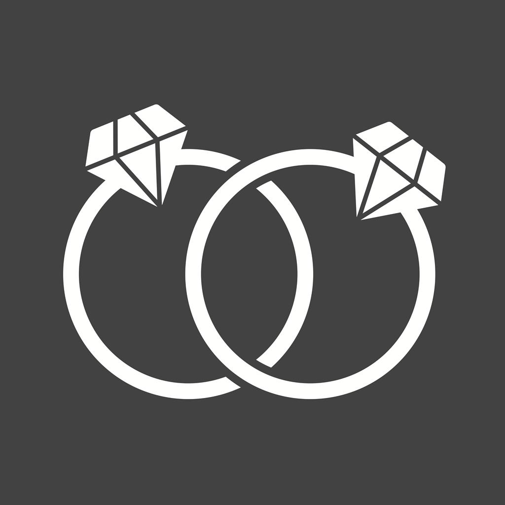 Rings Glyph Inverted Icon - IconBunny