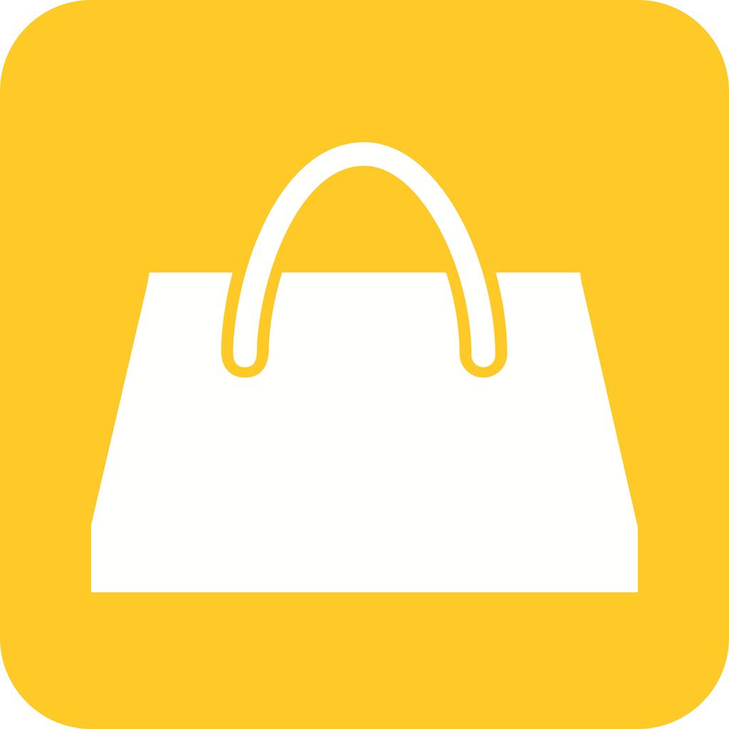 Shopping Bag Flat Round Corner Icon - IconBunny