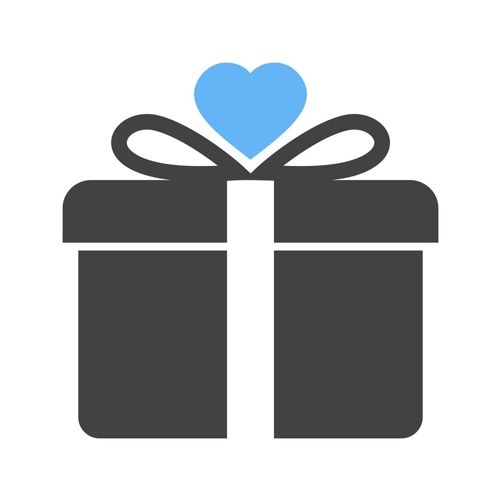 Gift Box Blue Black Icon - IconBunny