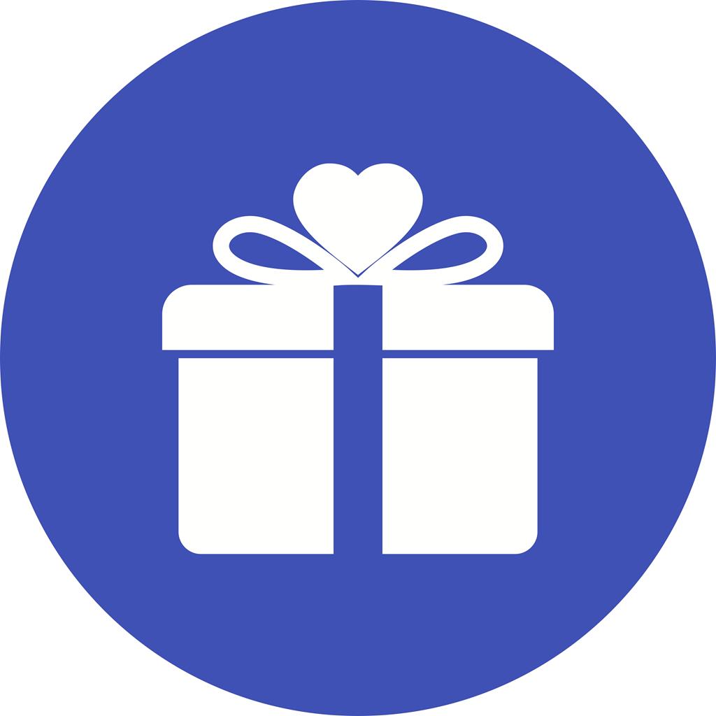 Gift Box Flat Round Icon - IconBunny