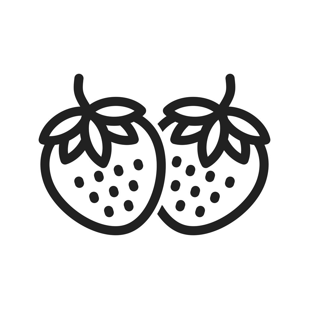 Strawberries Line Icon - IconBunny