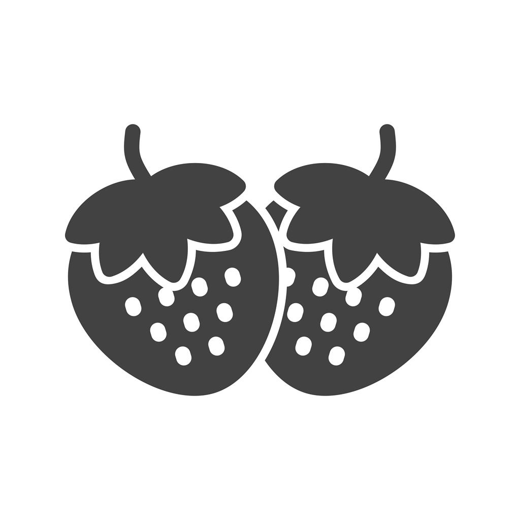 Strawberries Glyph Icon - IconBunny
