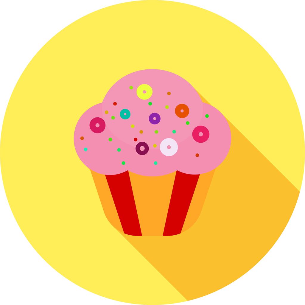Cupcake Flat Shadowed Icon - IconBunny