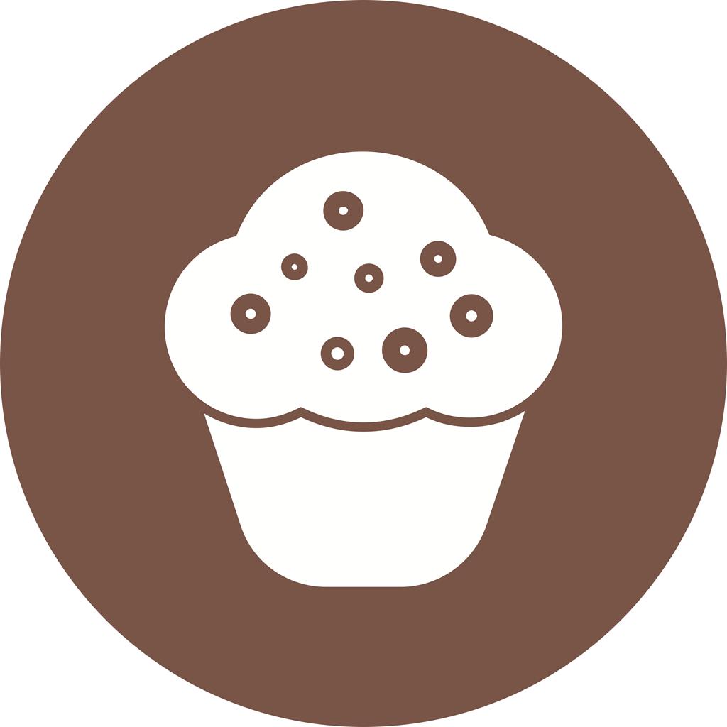 Cupcake Flat Round Icon - IconBunny