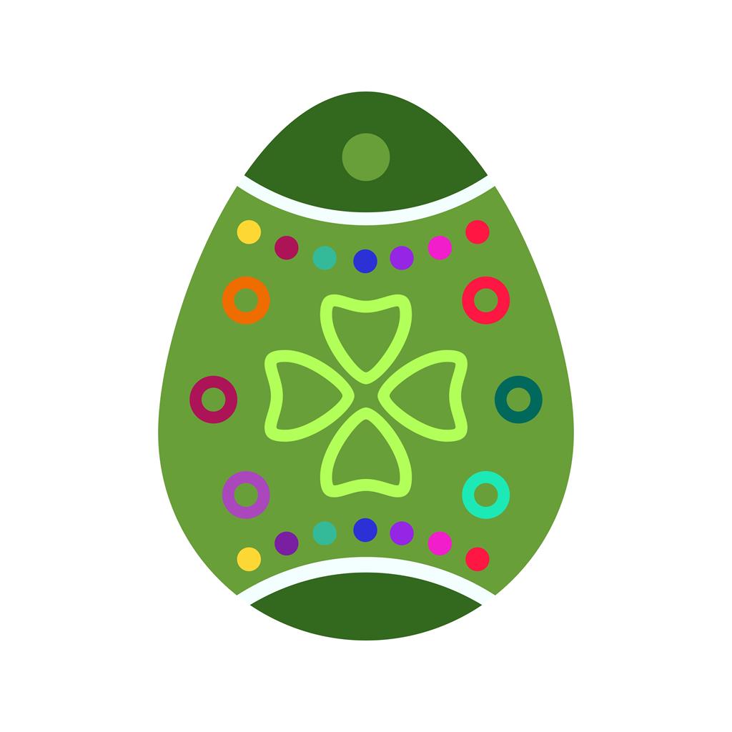 Easter Egg I Flat Multicolor Icon - IconBunny
