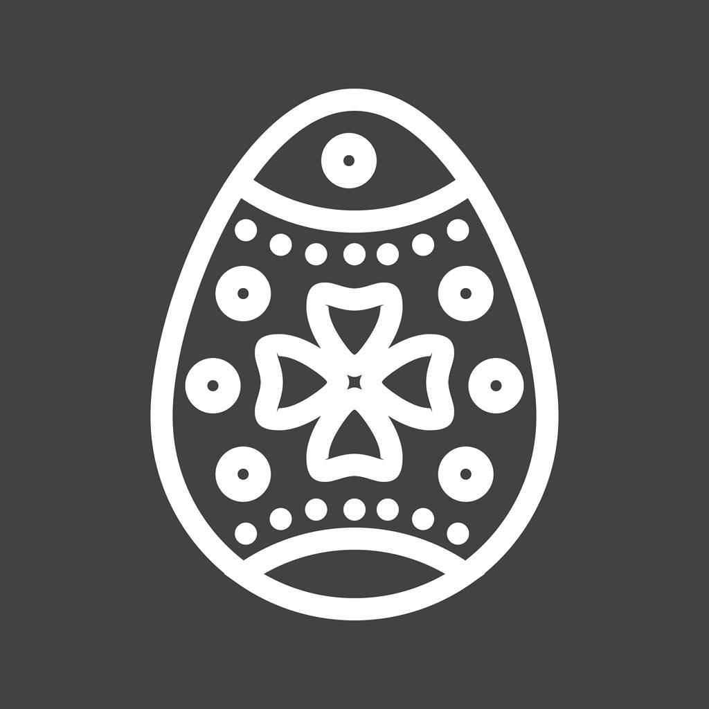 Easter Egg I Line Inverted Icon - IconBunny