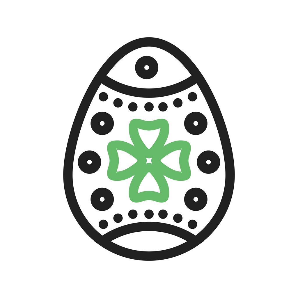 Easter Egg I Line Green Black Icon - IconBunny