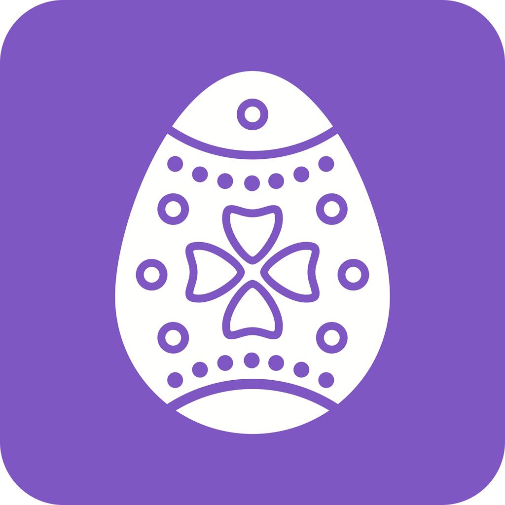 Easter Egg I Flat Round Corner Icon - IconBunny