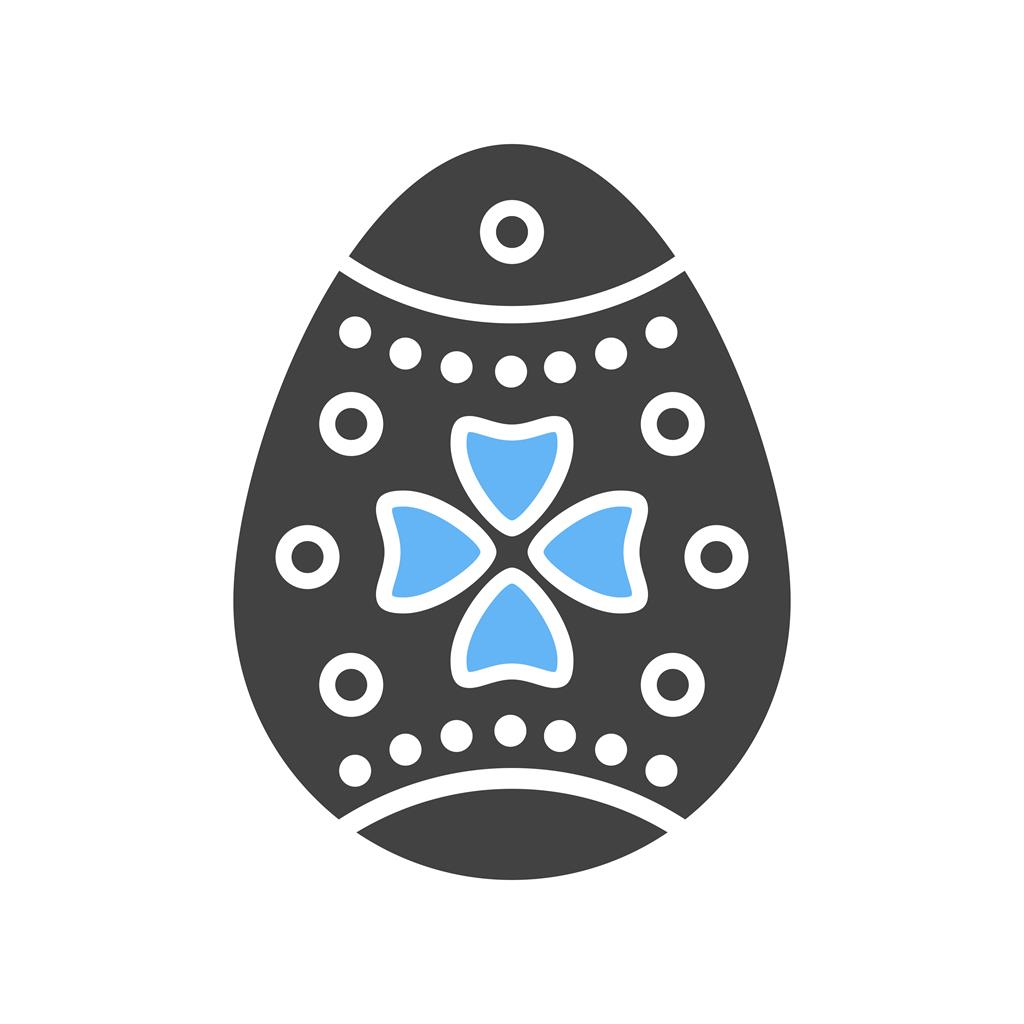 Easter Egg I Blue Black Icon - IconBunny