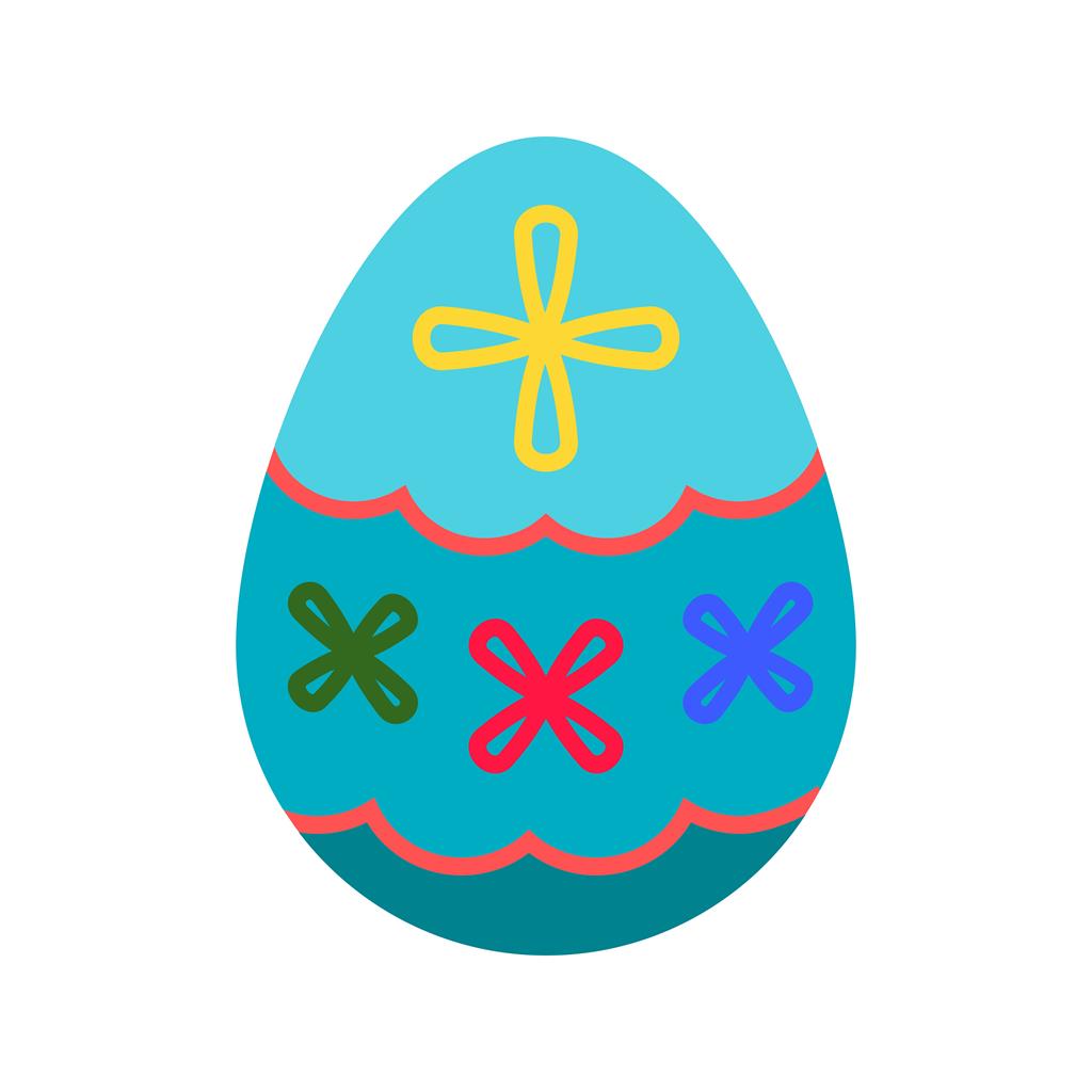 Easter Egg II Flat Multicolor Icon - IconBunny