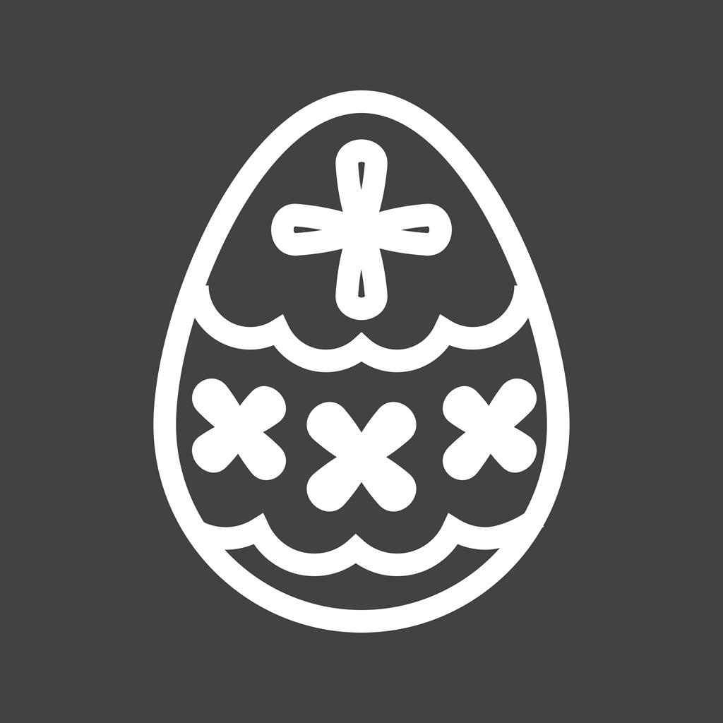 Easter Egg II Line Inverted Icon - IconBunny