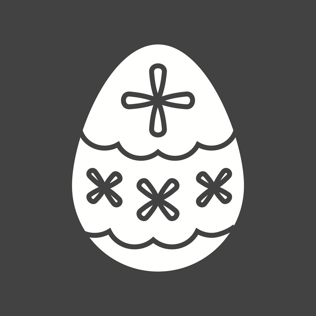 Easter Egg II Glyph Inverted Icon - IconBunny