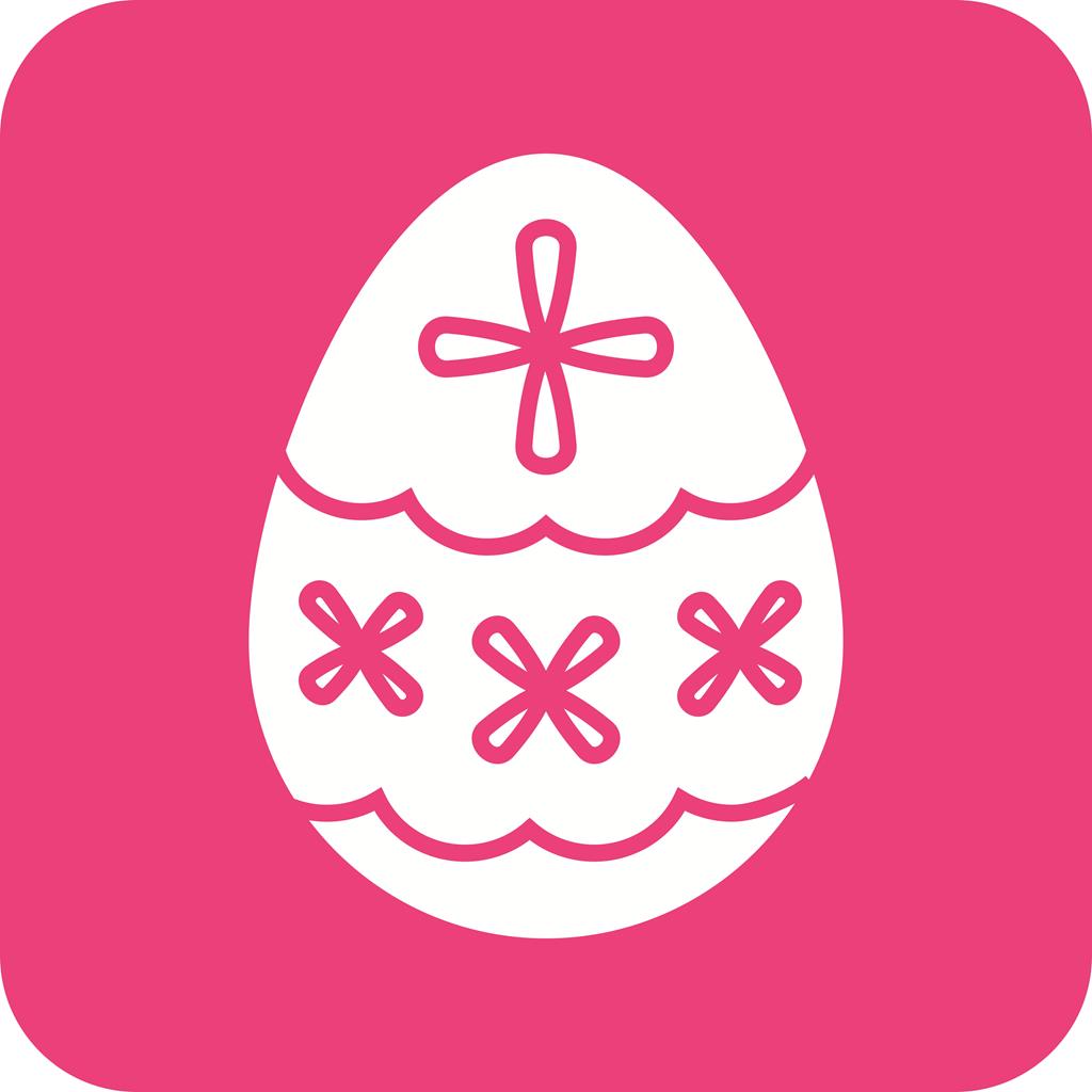 Easter Egg II Flat Round Corner Icon - IconBunny