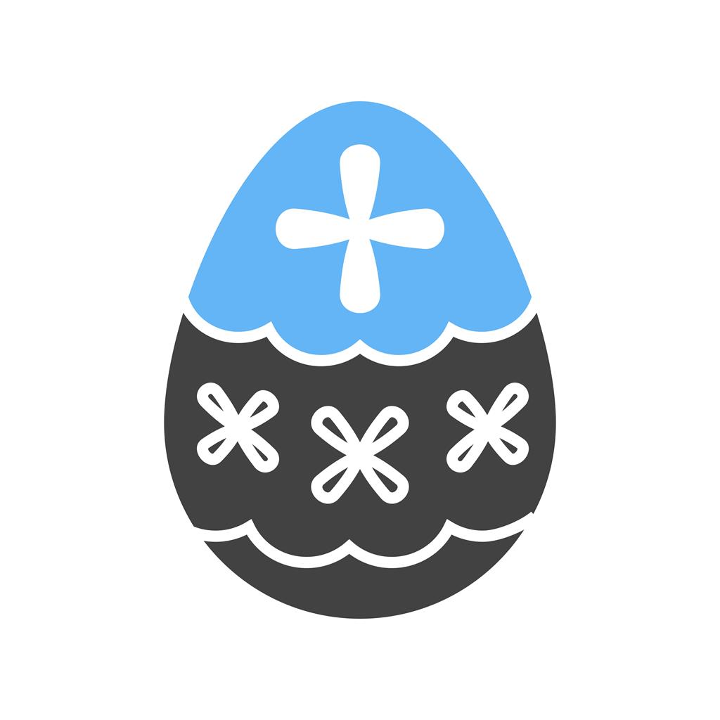 Easter Egg II Blue Black Icon - IconBunny