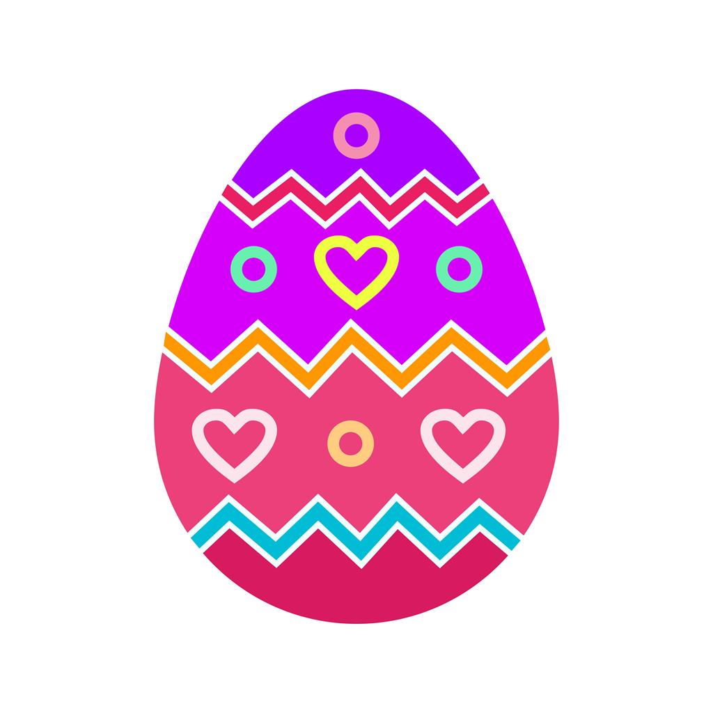 Easter Egg III Flat Multicolor Icon - IconBunny