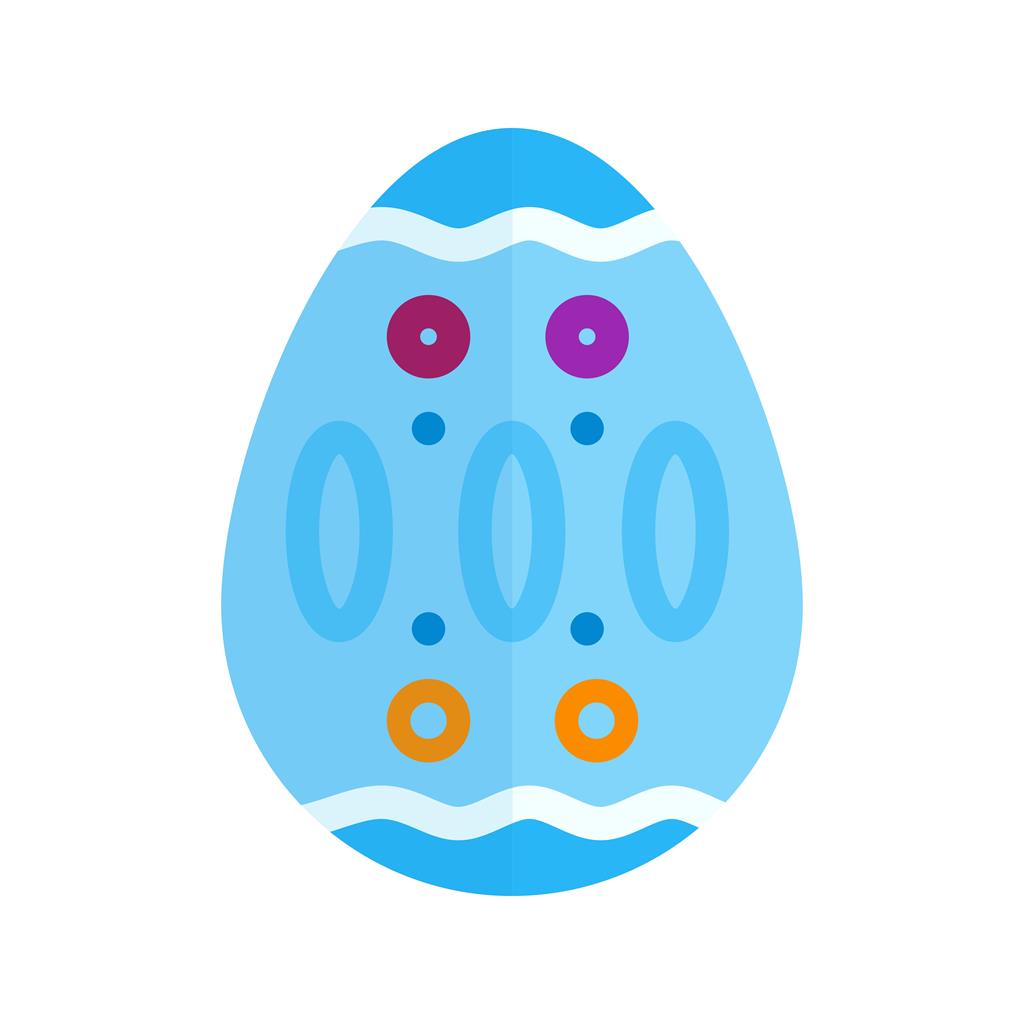 Easter Egg V Flat Multicolor Icon - IconBunny