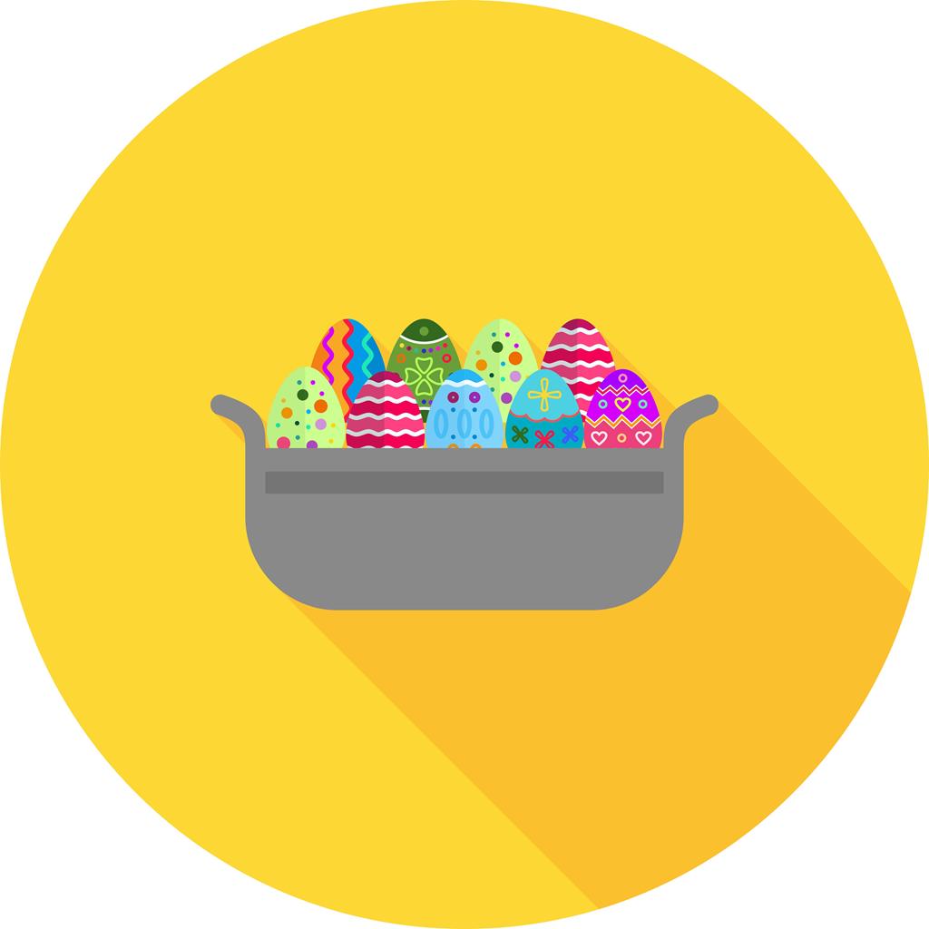 Eggs Basket I Flat Shadowed Icon - IconBunny
