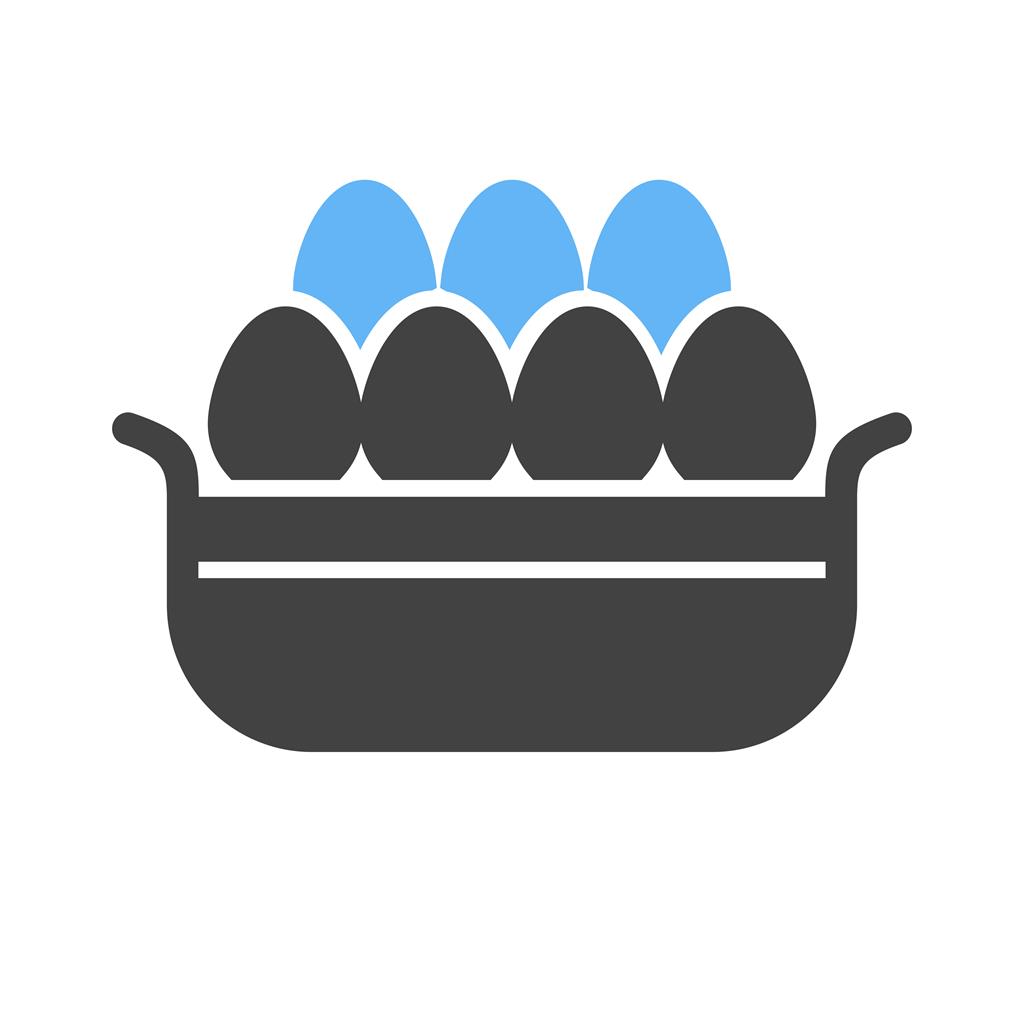 Eggs Basket I Blue Black Icon - IconBunny