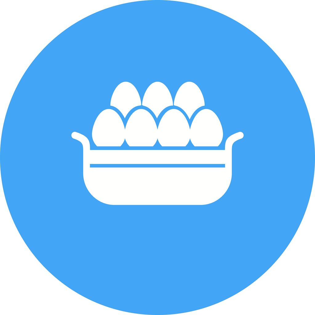 Eggs Basket I Flat Round Icon - IconBunny