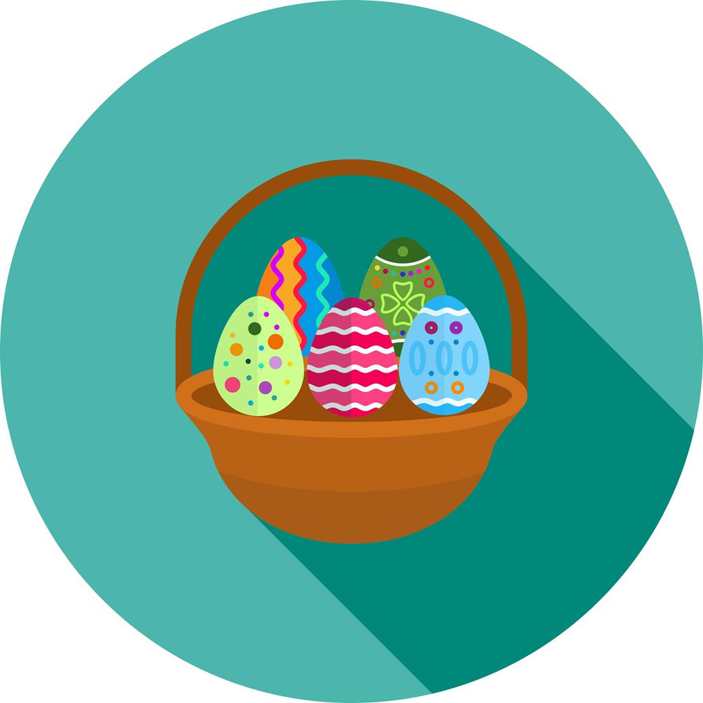 Eggs Basket II Flat Shadowed Icon - IconBunny