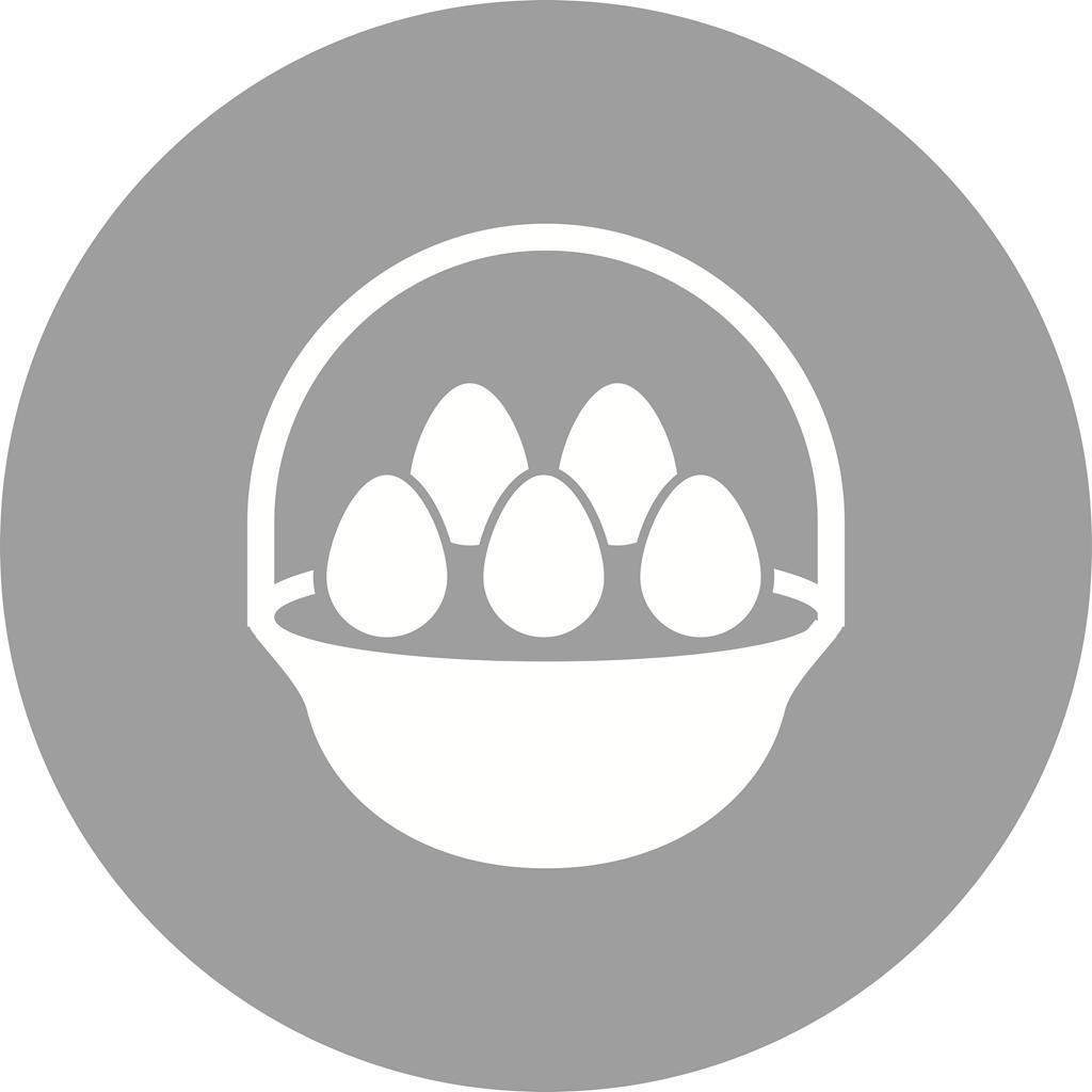 Eggs Basket II Flat Round Icon - IconBunny