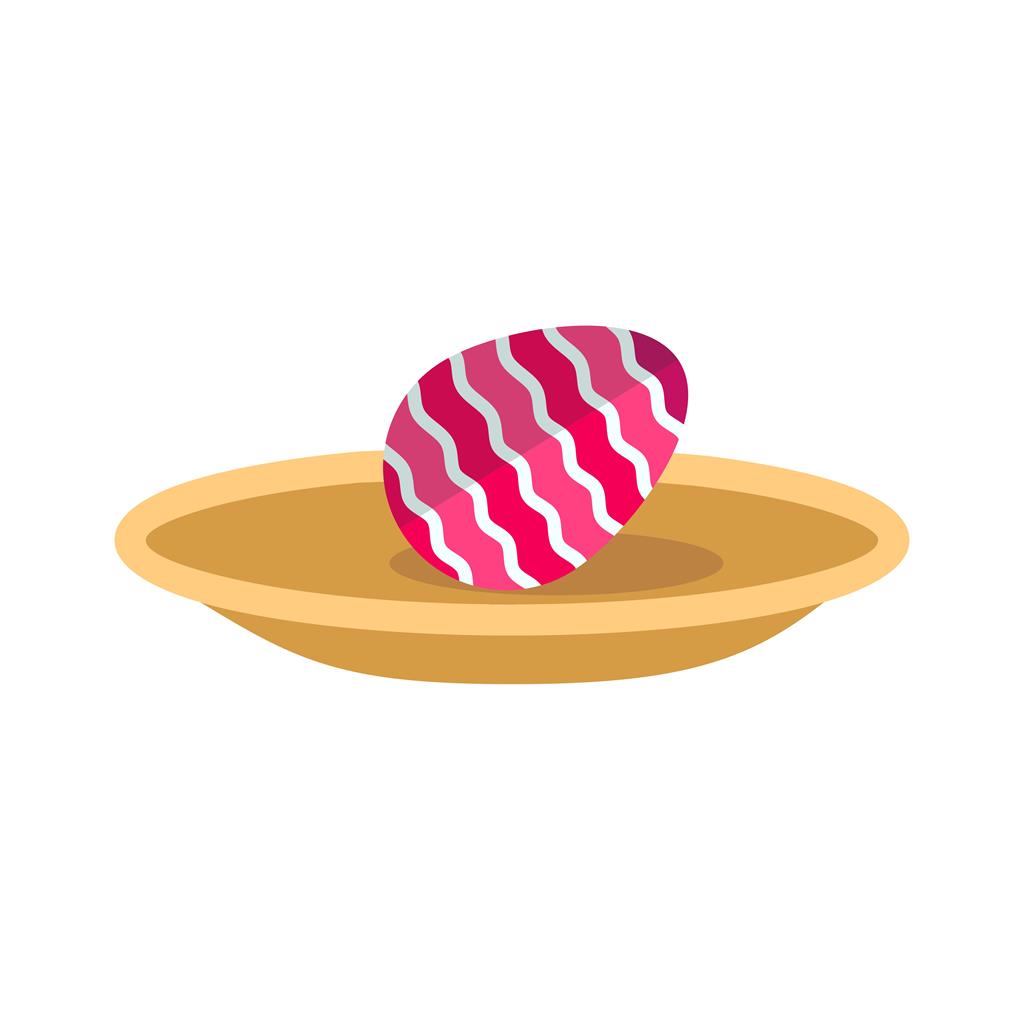 Egg in Plate Flat Multicolor Icon - IconBunny