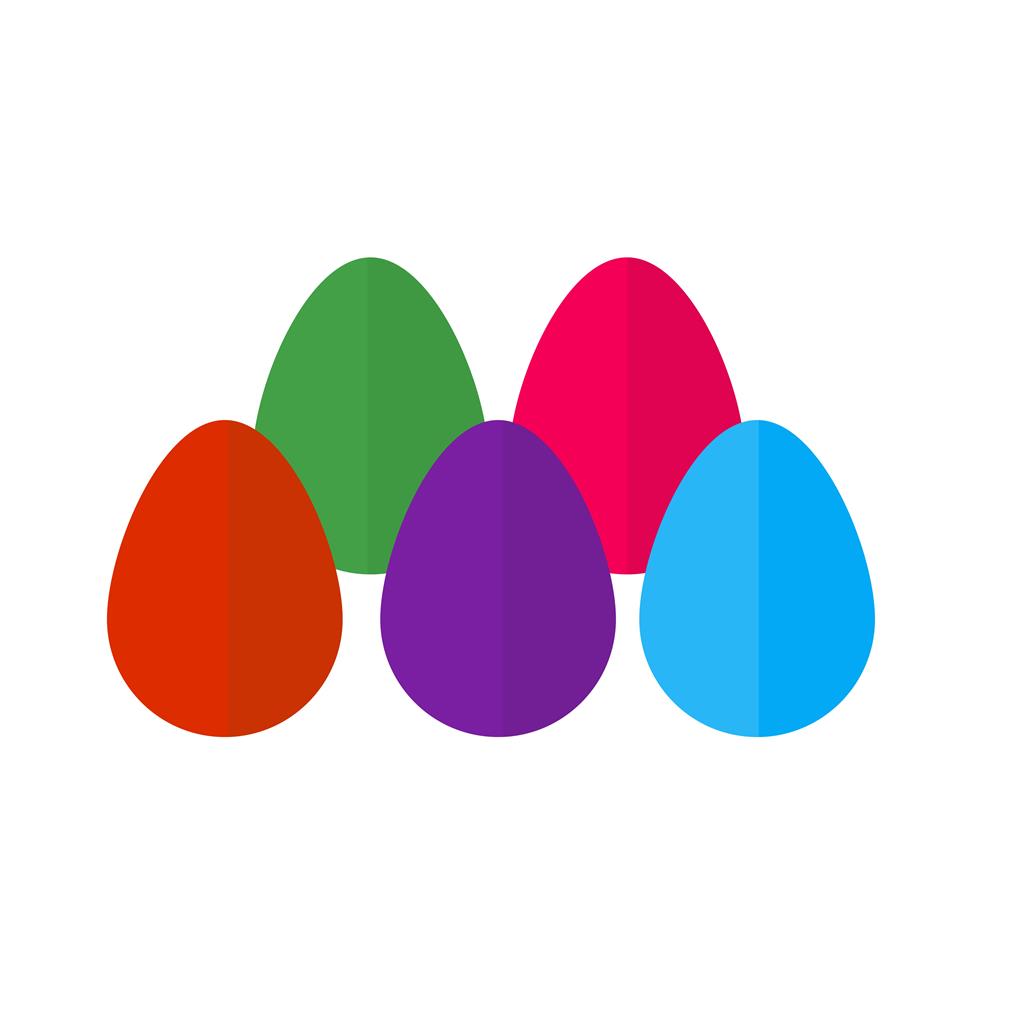 Eggs Flat Multicolor Icon - IconBunny