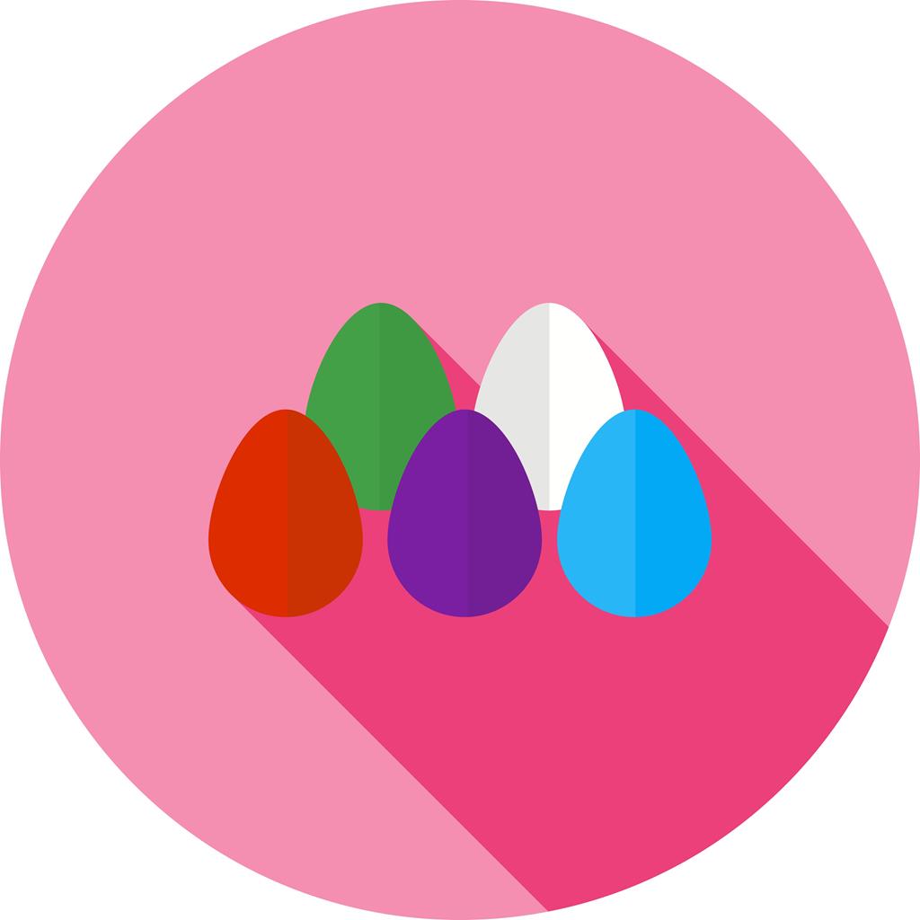 Eggs Flat Shadowed Icon - IconBunny
