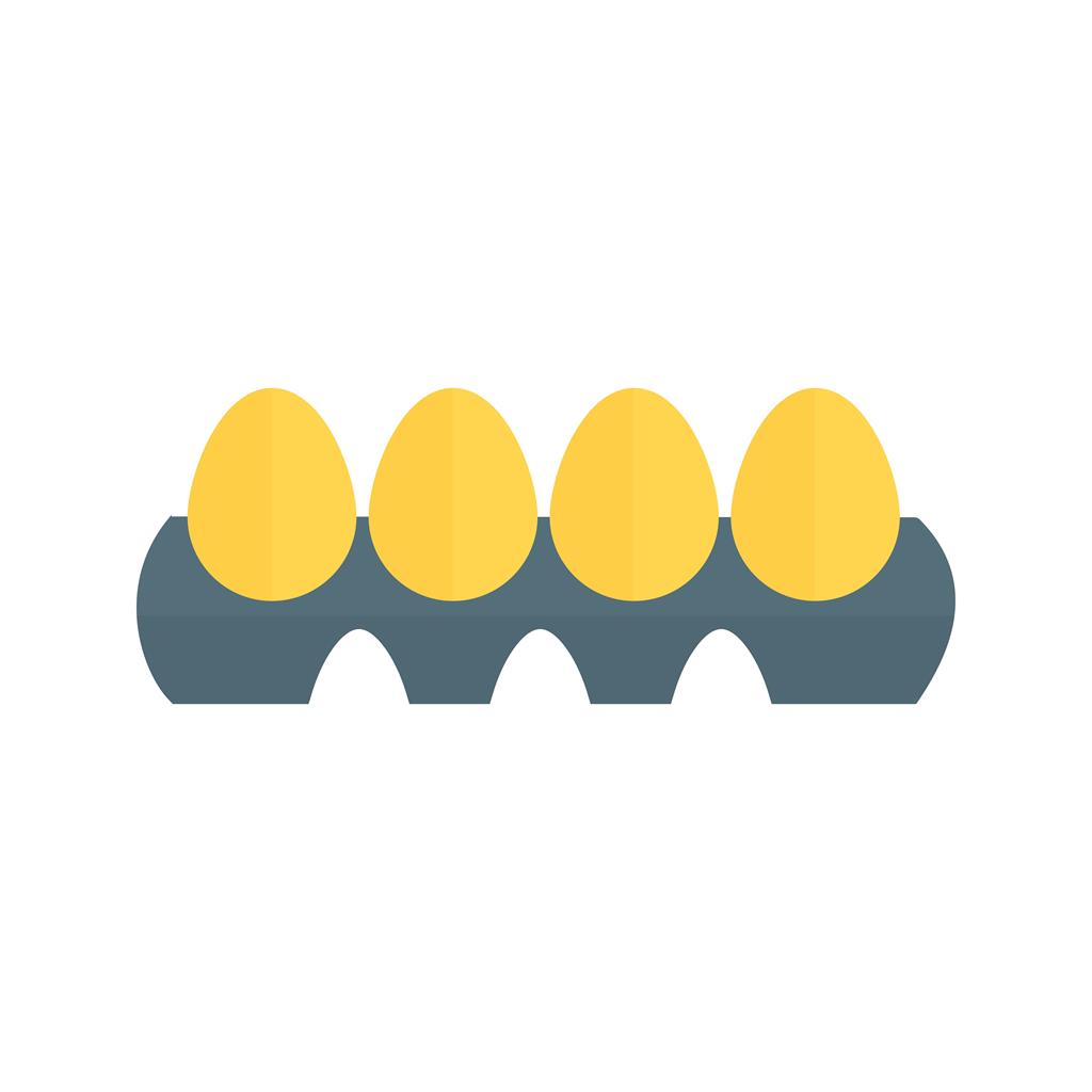 Eggs Tray Flat Multicolor Icon - IconBunny