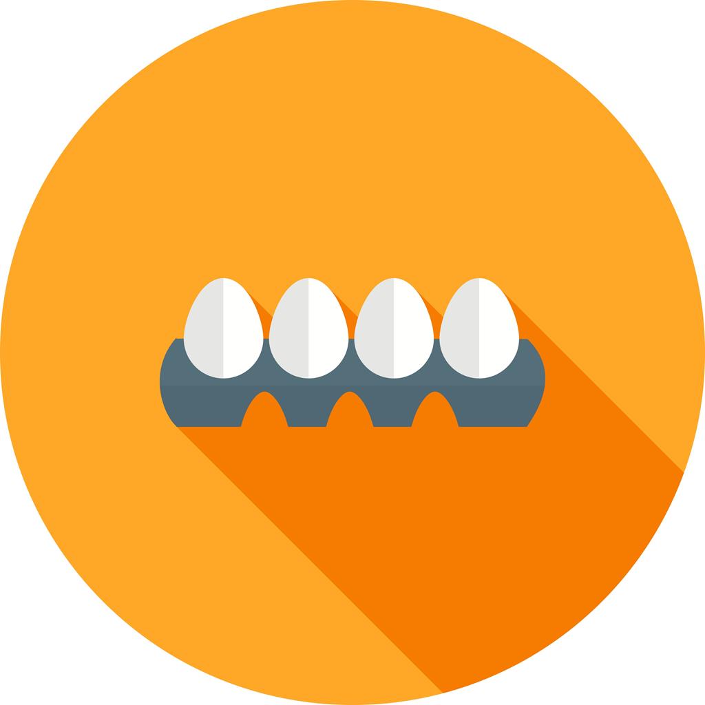 Eggs Tray Flat Shadowed Icon - IconBunny